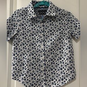 Denim & Flower Navy Floral Button Down Shirt for Kids size 4T